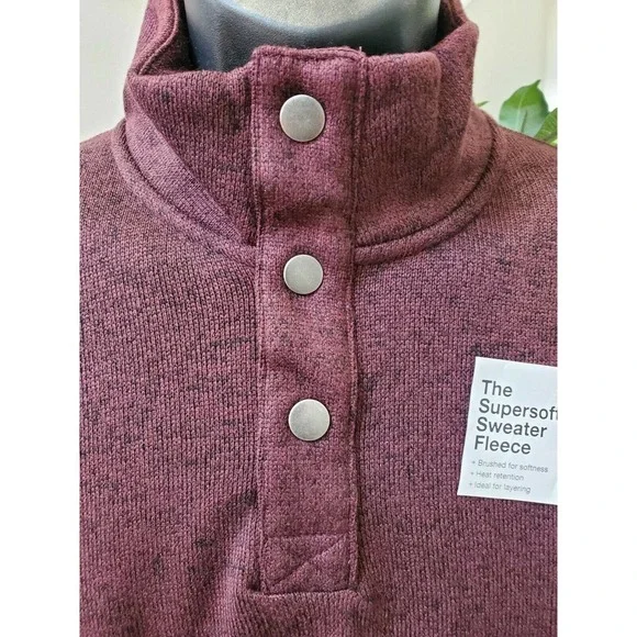 Sonoma Men's Blue & Maroon 100% Polyester Long Sleeve Supersoft Sweater Size XL - Picture 3 of 12
